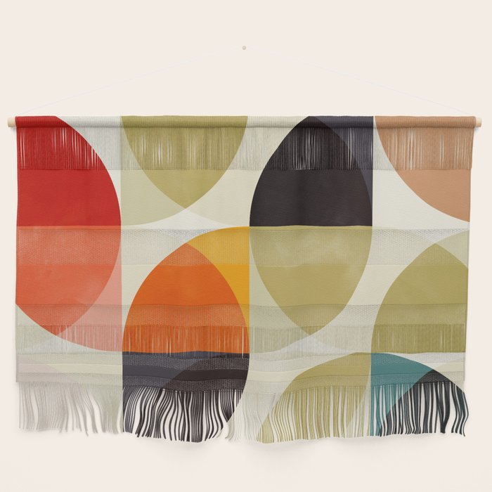 Mid Century Color Geometry Shapes Wall Hanging