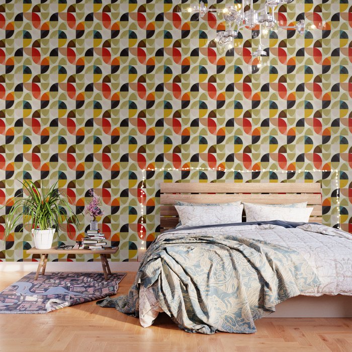 Mid Century Color Geometry Shapes Wallpaper