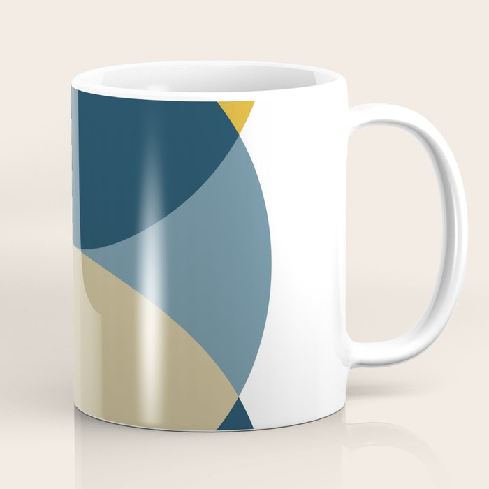 Rise Of The Sun - Yellow, Blue, Geometric Art Coffee Mug