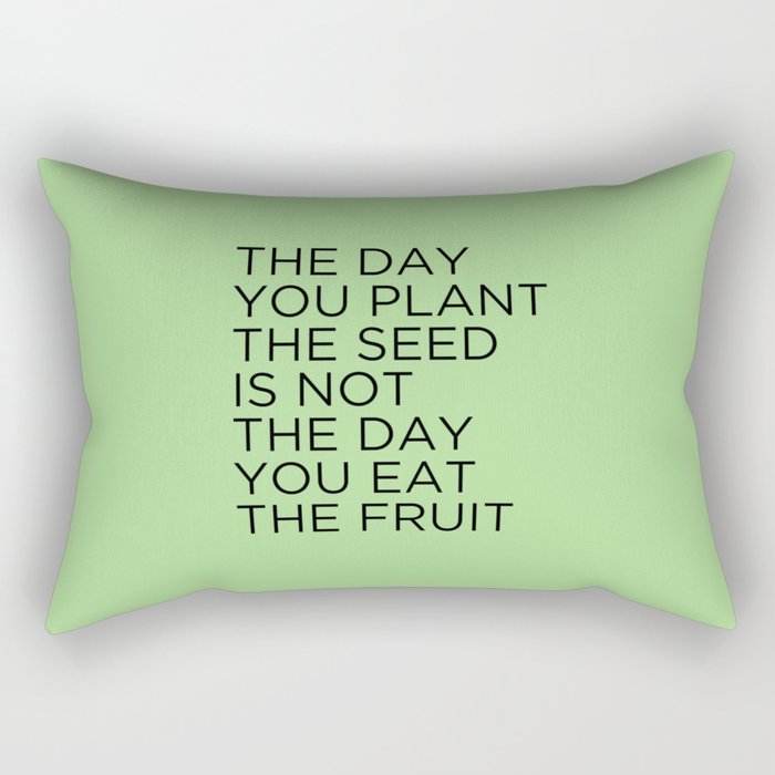 The Day You Plant The Seed Is Not The Day You Eat The Fruit Rectangular Pillow