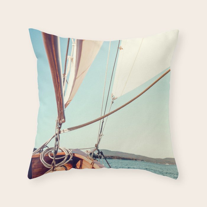 Setting Course X Nautical Art Throw Pillow