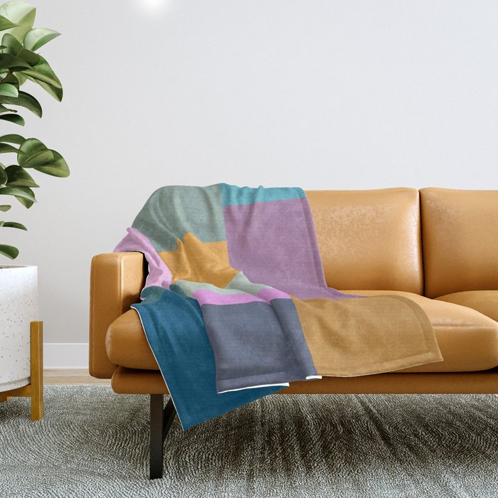 Playful Colorful Shapes 21  Throw Blanket