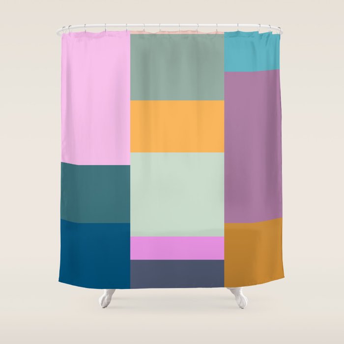 Playful Colorful Shapes 21  Shower Curtain