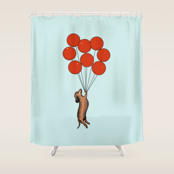I Believe I Can Fly Dachshund Shower Curtain
