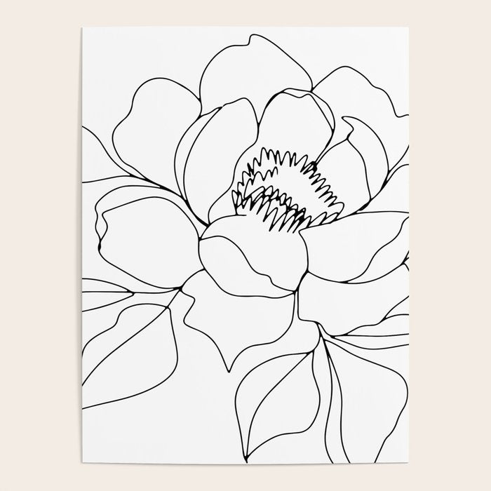 Minimal, Line Art, Floral Prints, Drawing Poster