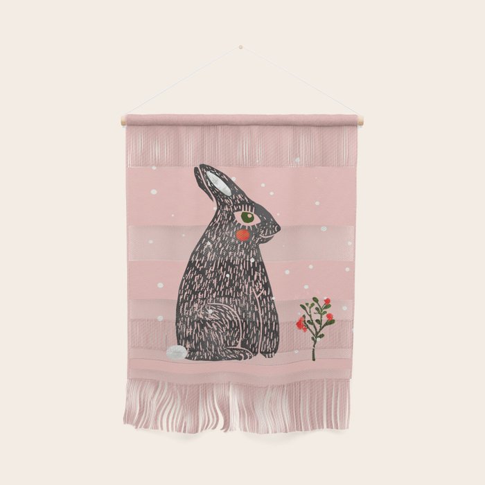 Christmas Rabbit - Illustration Wall Hanging