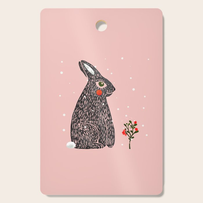 Christmas Rabbit - Illustration Cutting Board