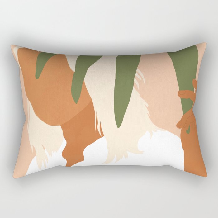 Musafir | Traveler Feminism Woman Of Color In White Shirt | Palm Tropical Minimal Bohemian Fashion  Rectangular Pillow