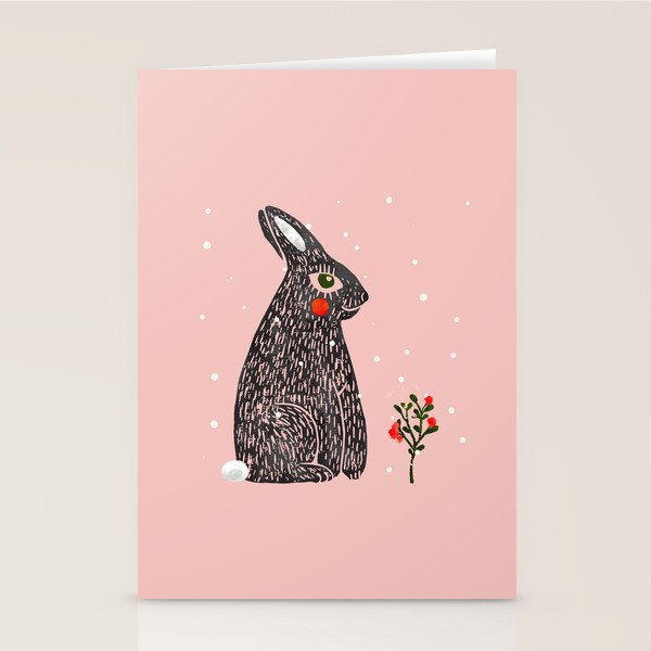 Christmas Rabbit - Illustration Stationery Card