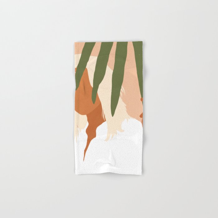 Musafir | Traveler Feminism Woman Of Color In White Shirt | Palm Tropical Minimal Bohemian Fashion  Bath Towel