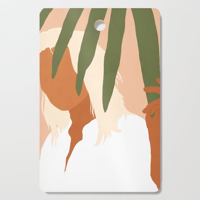 Musafir | Traveler Feminism Woman Of Color In White Shirt | Palm Tropical Minimal Bohemian Fashion  Cutting Board