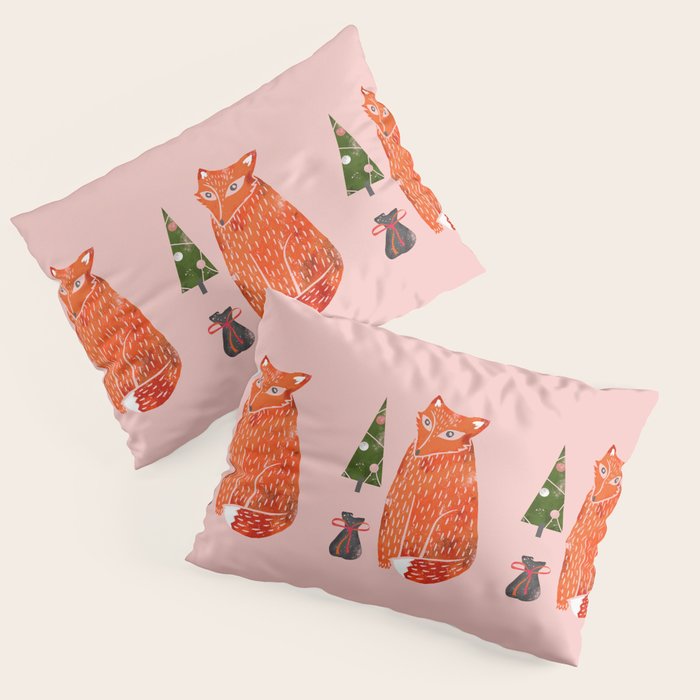 Christmas Fox - Illustration Pillow Sham
