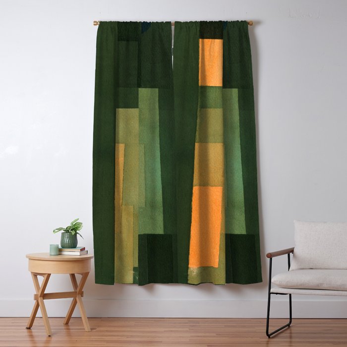 Paul Klee "Tower In Orange And Green 1922" Window Curtain