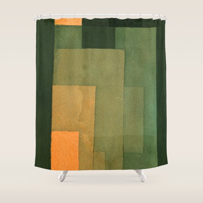 Paul Klee "Tower In Orange And Green 1922" Shower Curtain