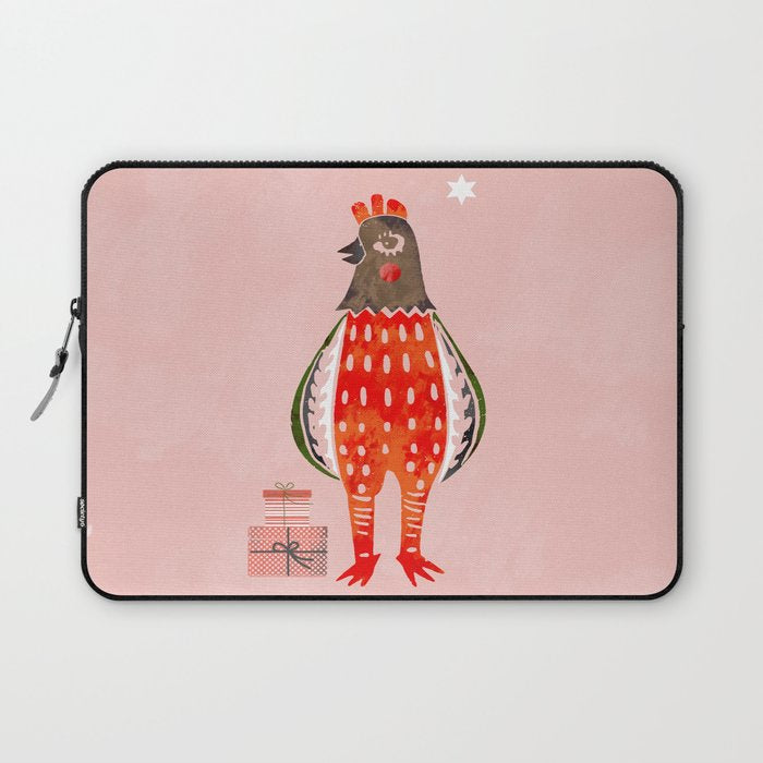 Christmas Chicken - Illustration Laptop Sleeve