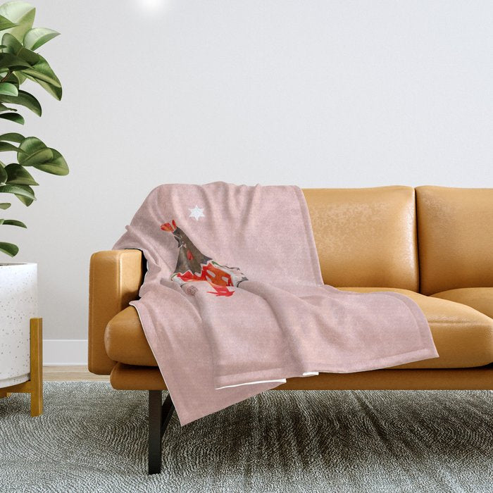 Christmas Chicken - Illustration Throw Blanket
