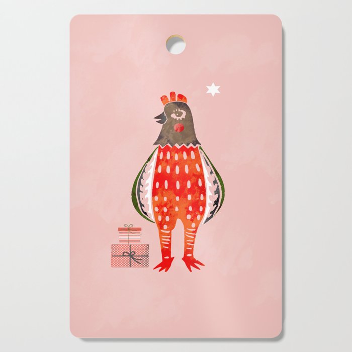 Christmas Chicken - Illustration Cutting Board