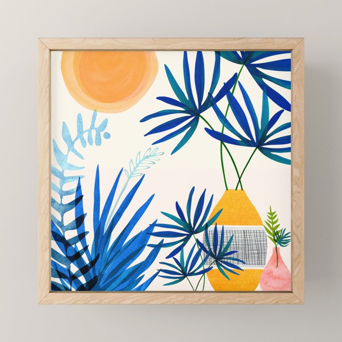 Blue Morocco Sunny Garden Mini Art Print