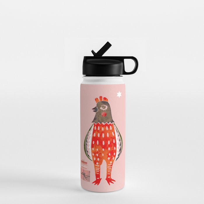 Christmas Chicken - Illustration Water Bottle