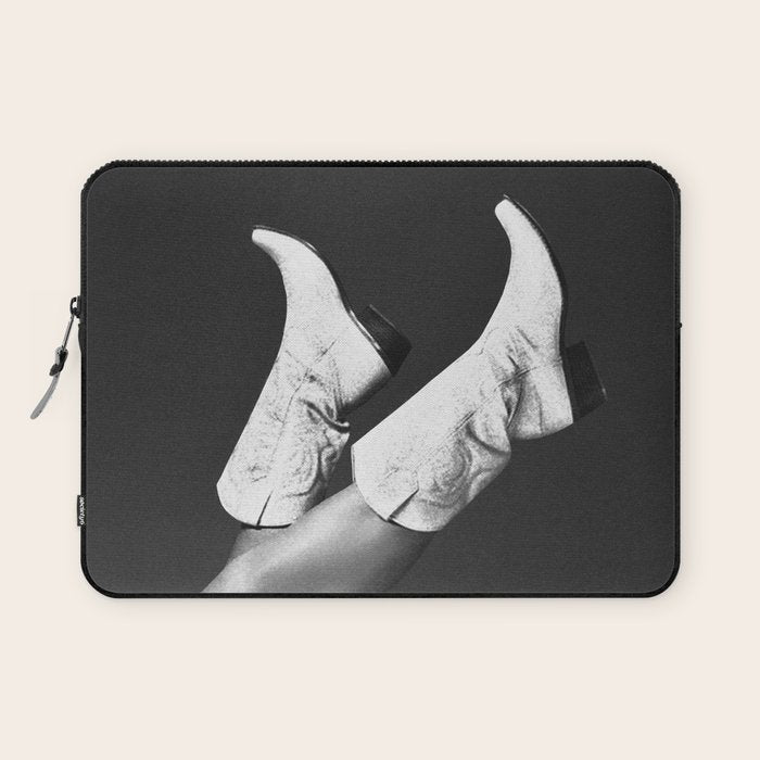 These Boots - Noir / Black & White Laptop Sleeve