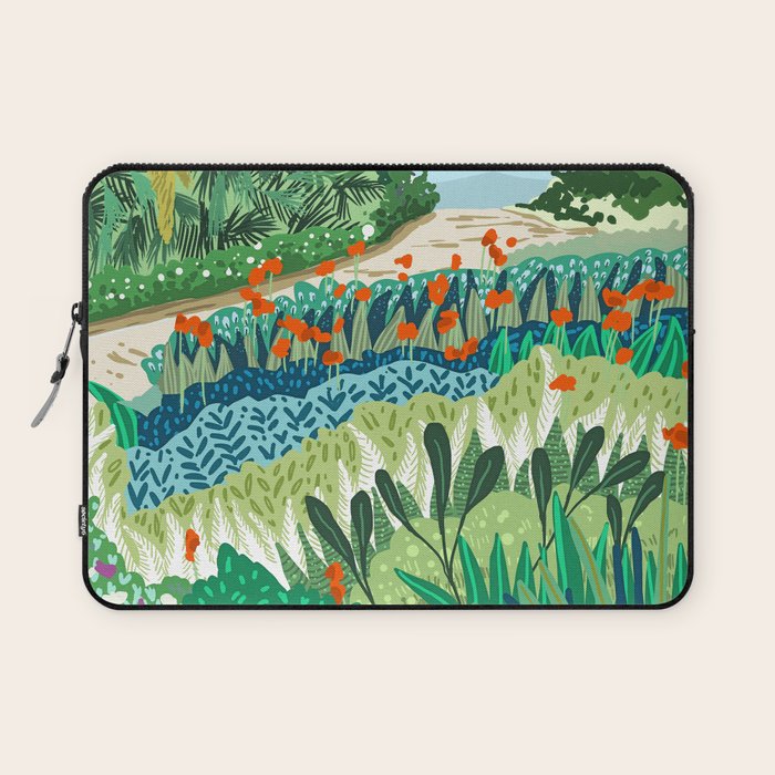 Solo Walk, Nature Jungle Forest Tropical Colorful Vibrant Bortanical Illustration Painting Laptop Sleeve