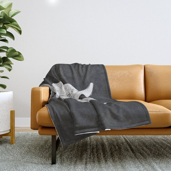 These Boots - Noir / Black & White Throw Blanket