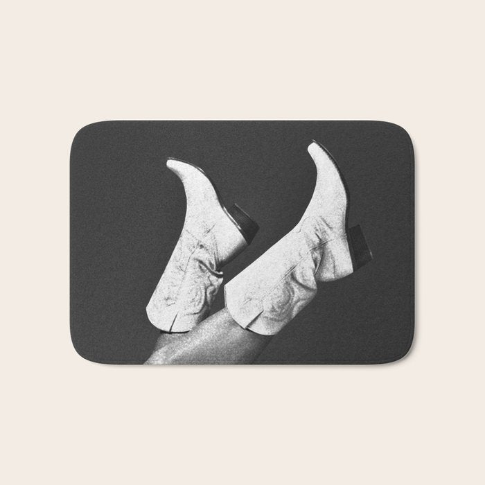 These Boots - Noir / Black & White Bath Mat