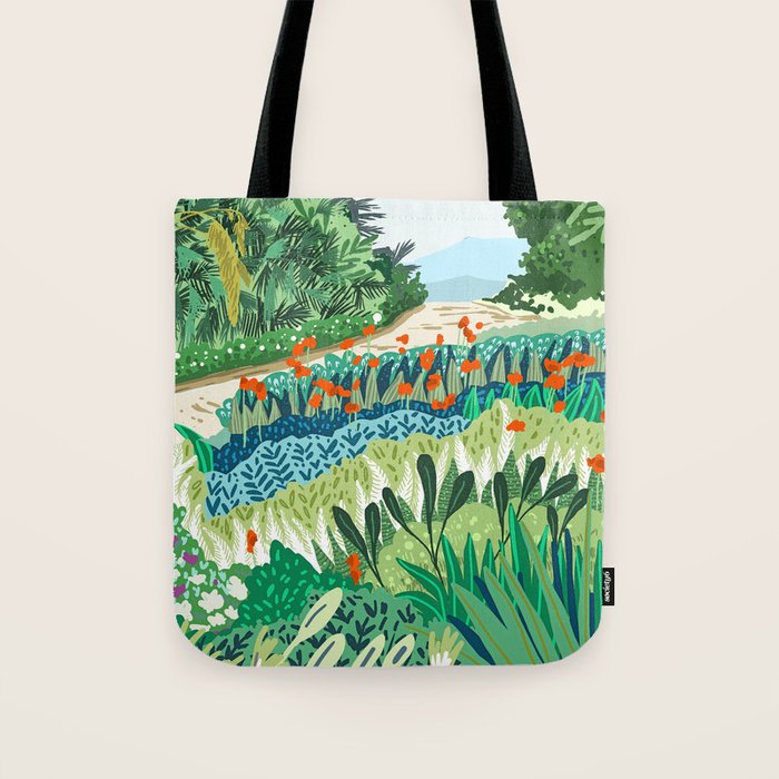Solo Walk, Nature Jungle Forest Tropical Colorful Vibrant Bortanical Illustration Painting Tote Bag