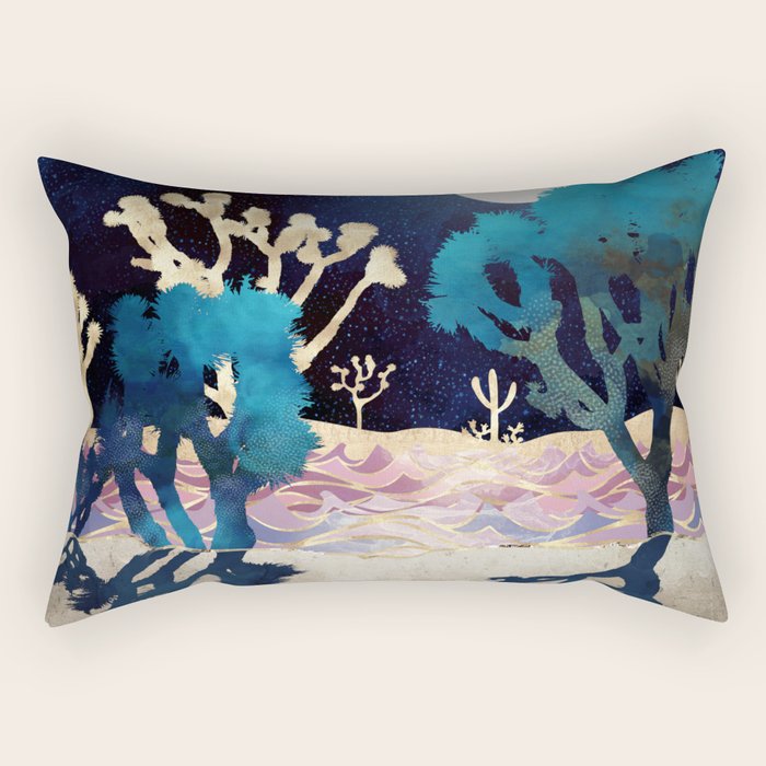 Desert Lake Moonlight Rectangular Pillow
