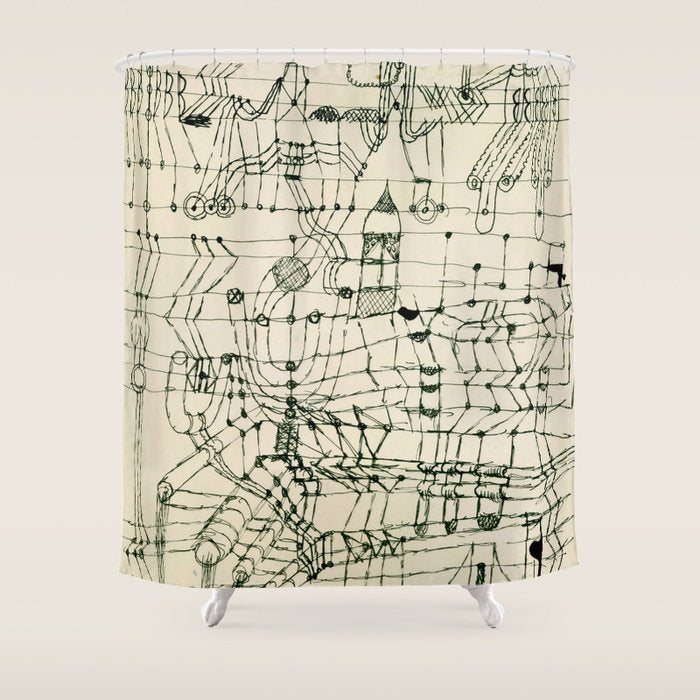 Paul Klee "Drawing Knotted In The Manner Of A Net" Shower Curtain