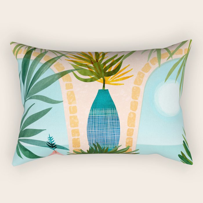 Welcome To The Hotel California Illustrated Landscape / Villa Series Rectangular Pillow