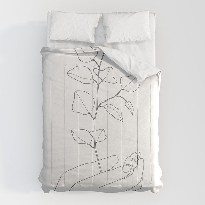 Minimal Hand Holding The Branch Ii Comforter