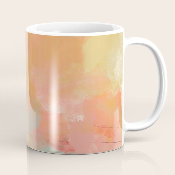 Abstract Peach Sky On Mint Sea Coffee Mug
