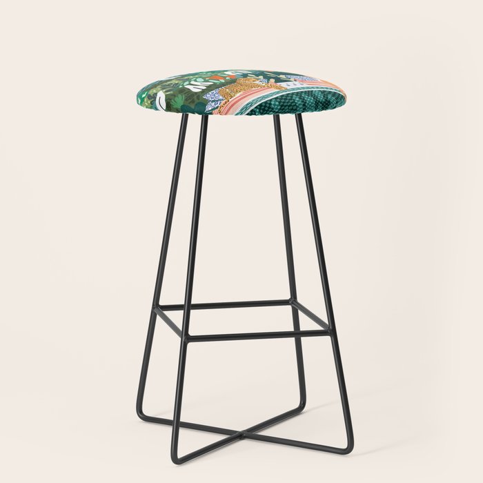 Chilling By The Pool With My Leopard Tropical Jungle Nature Wildlife Bohemian Morocco Travel Stool