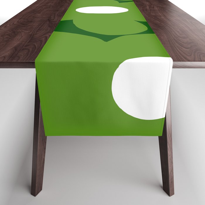 Spring Green Retro Flowers Dark Green Background #Decor #Homestorie #Buyart Table Runner