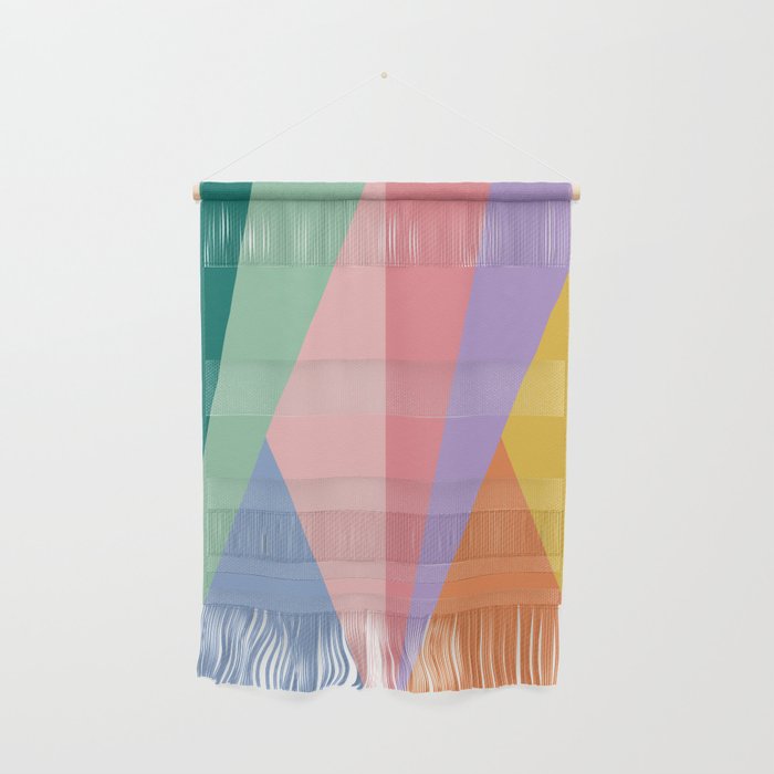Geometric Triangles I Bright Pastel Wall Hanging