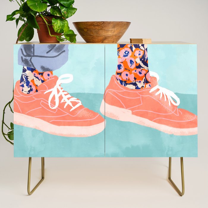Pull Up Those Pretty Socks! | Optimism Hustle Positivity | Good Vibes Luck Pop Art Credenza