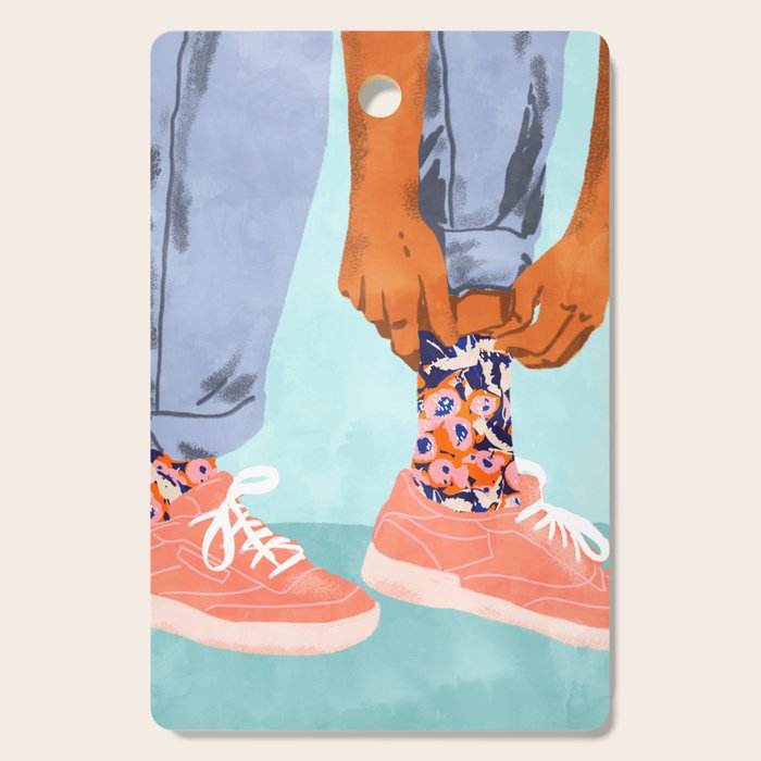 Pull Up Those Pretty Socks! | Optimism Hustle Positivity | Good Vibes Luck Pop Art Cutting Board