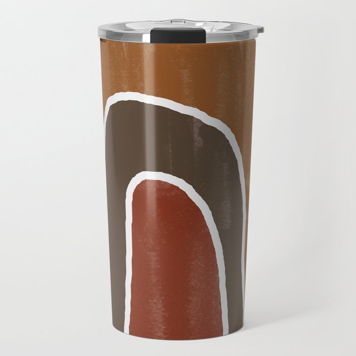 Abstract Rainbow, Burnt Orange Travel Mug