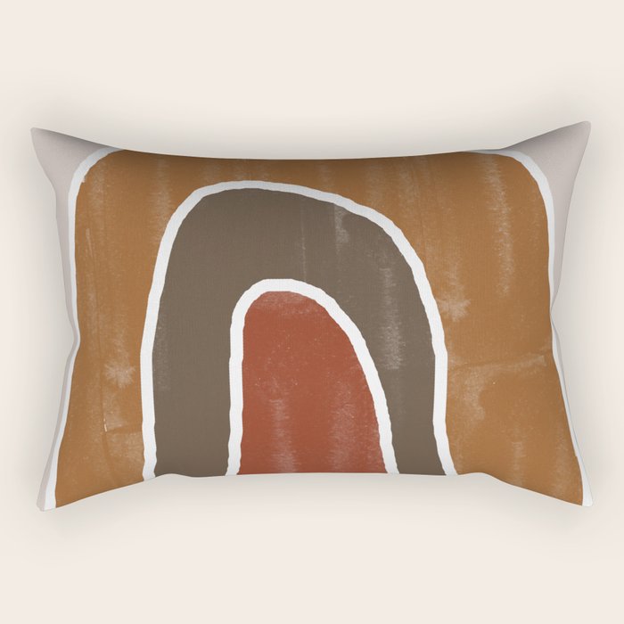 Abstract Rainbow, Burnt Orange Rectangular Pillow