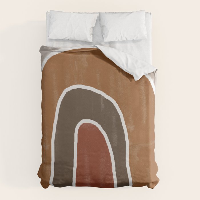 Abstract Rainbow, Burnt Orange Duvet Cover