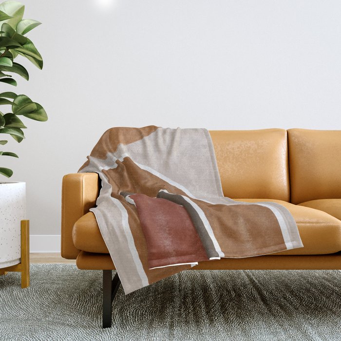 Abstract Rainbow, Burnt Orange Throw Blanket