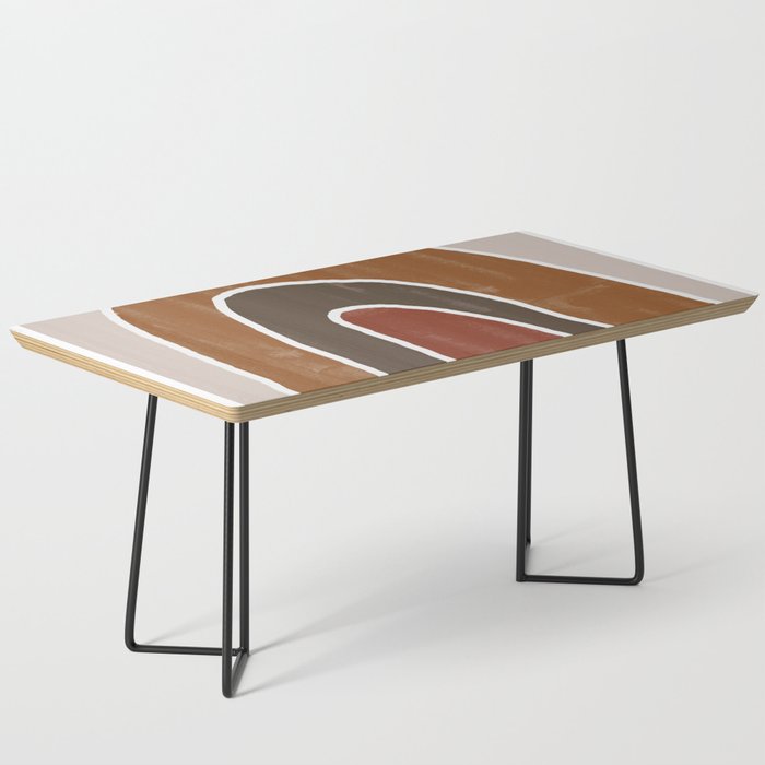 Abstract Rainbow, Burnt Orange Coffee Table