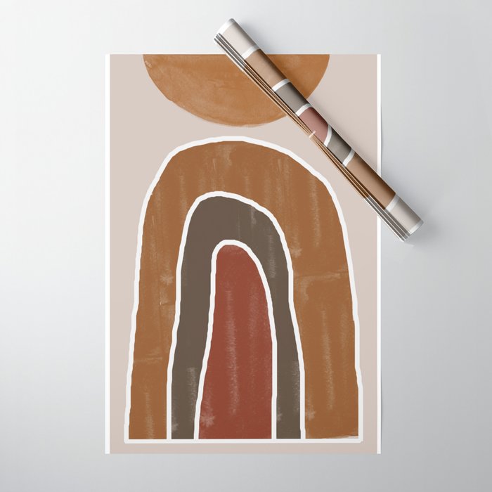 Abstract Rainbow, Burnt Orange Wrapping Paper