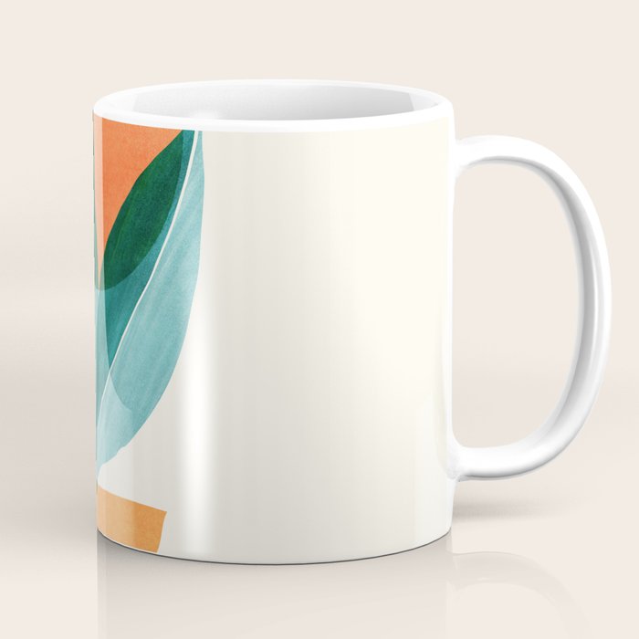 Nature Stack Teal And Orange Abstract Sunset Coffee Mug