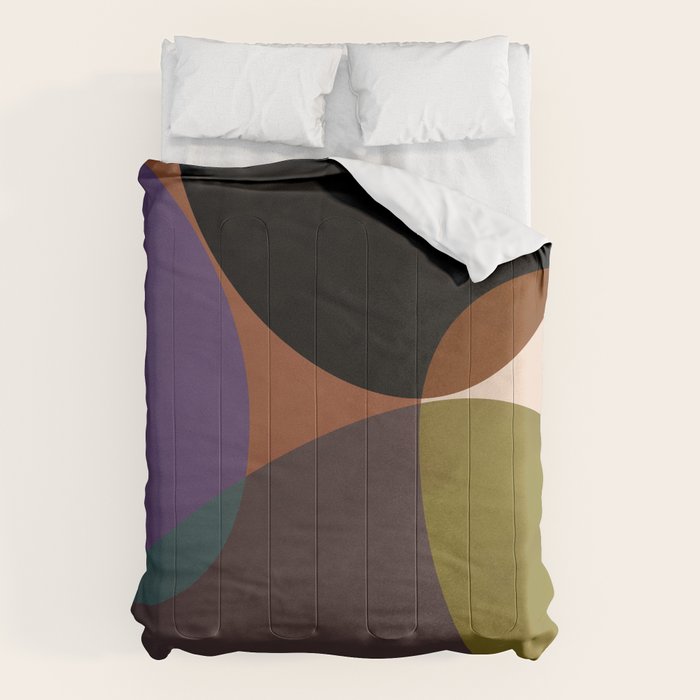 Mid Century Abstract Geometric Autumn 2 Comforter