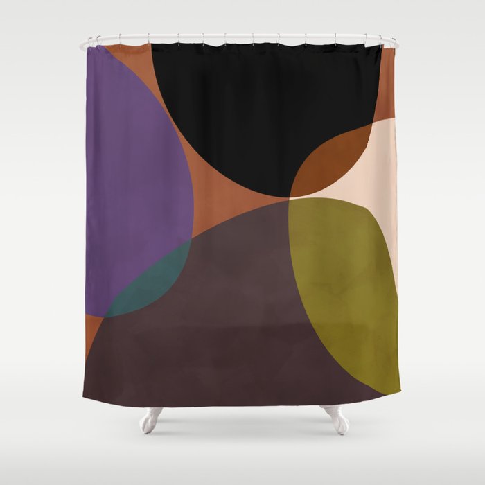 Mid Century Abstract Geometric Autumn 2 Shower Curtain