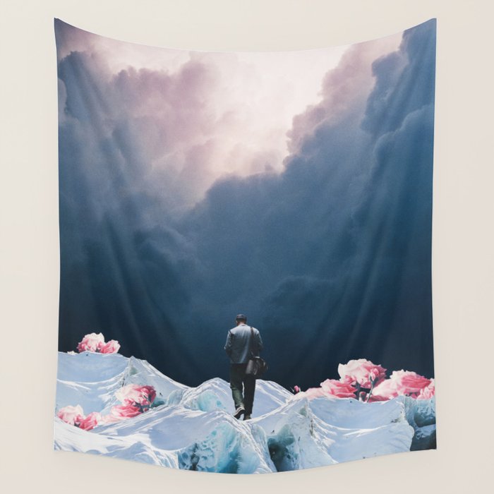 The Path To Solitude Is Full Of Winter Roses Wall Tapestry