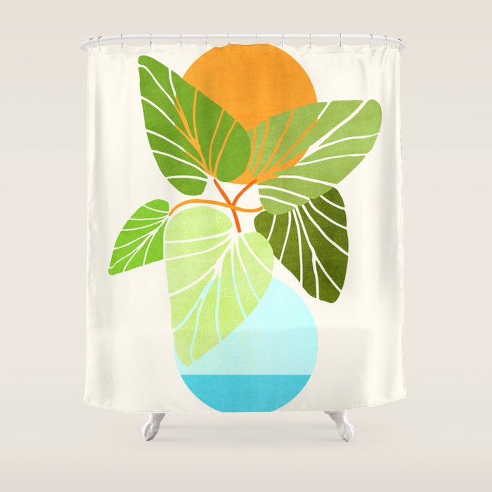 Tropical Symmetry Ii Abstract Sunset Landscape Shower Curtain