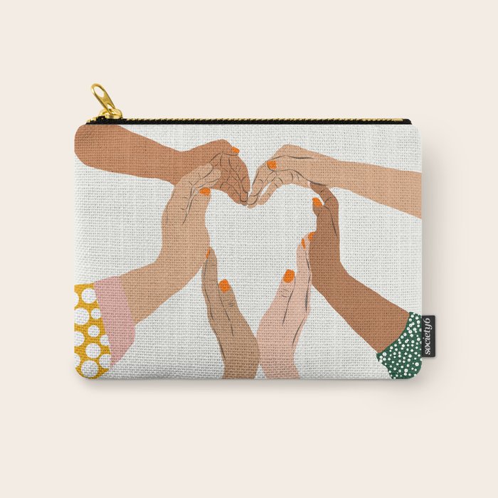 Indiscrimination | Anti-Racism Painting | Unity Illustration | Women Empowerment Growth Mindset Carry All Pouch